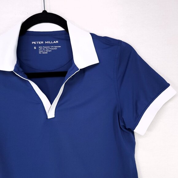 Peter Millar Polo Shirt  Women’s Small Betty Drop V-Neck Golf Contrast Trim - Picture 9 of 11